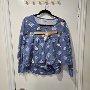 Old Navy Blue Snowflake and Polar Bear Pajama Set